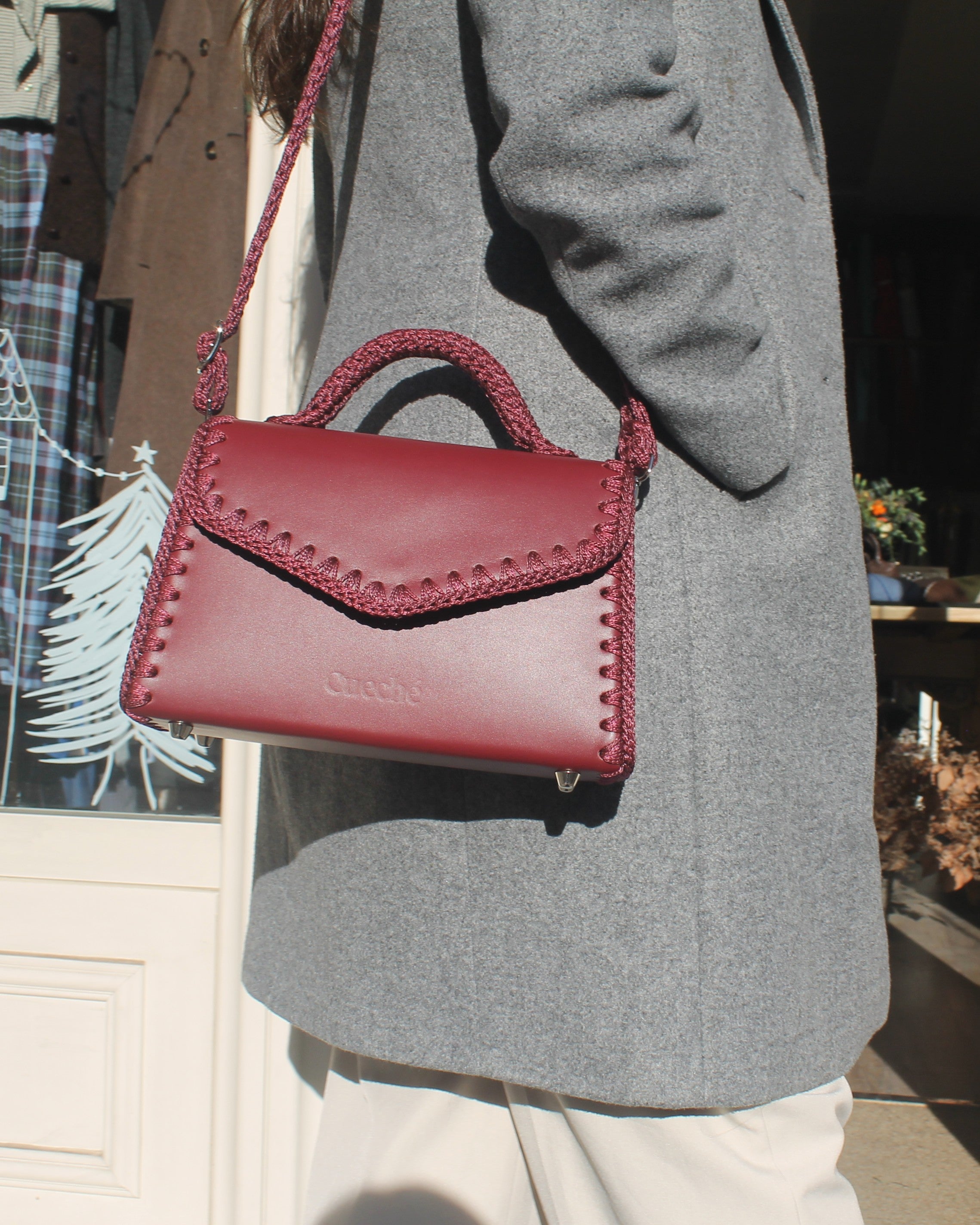 Bolso Satchel Sofia M Burdeos