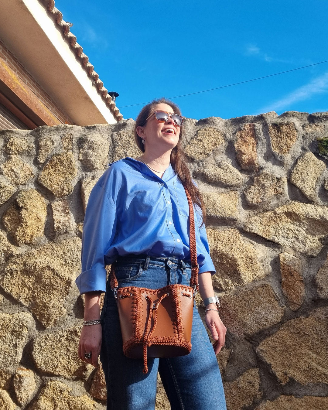 Bolso Bombonera Olga M marrón