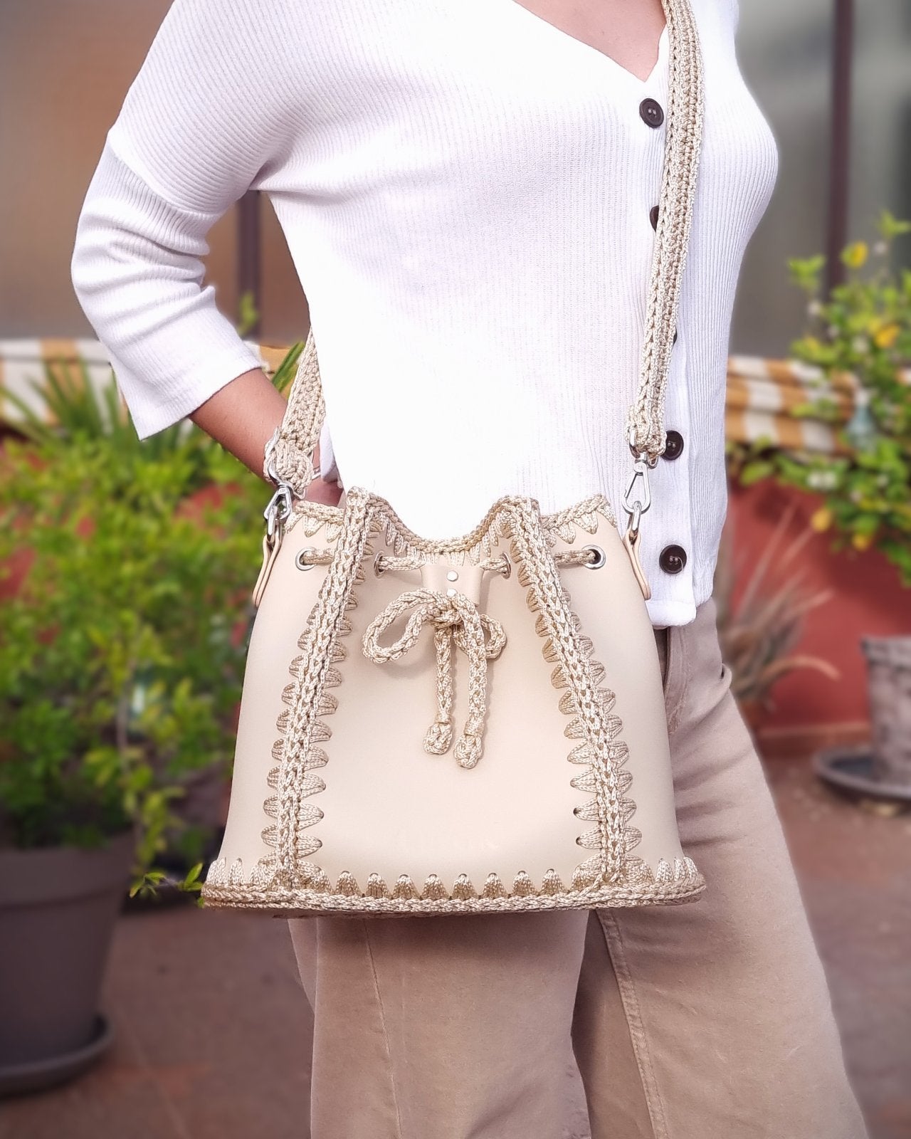 Bolso Bombonera Olga L Beige