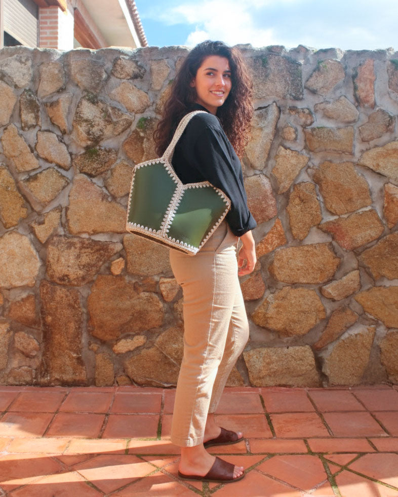Basket Bag Natalia L Olive Green