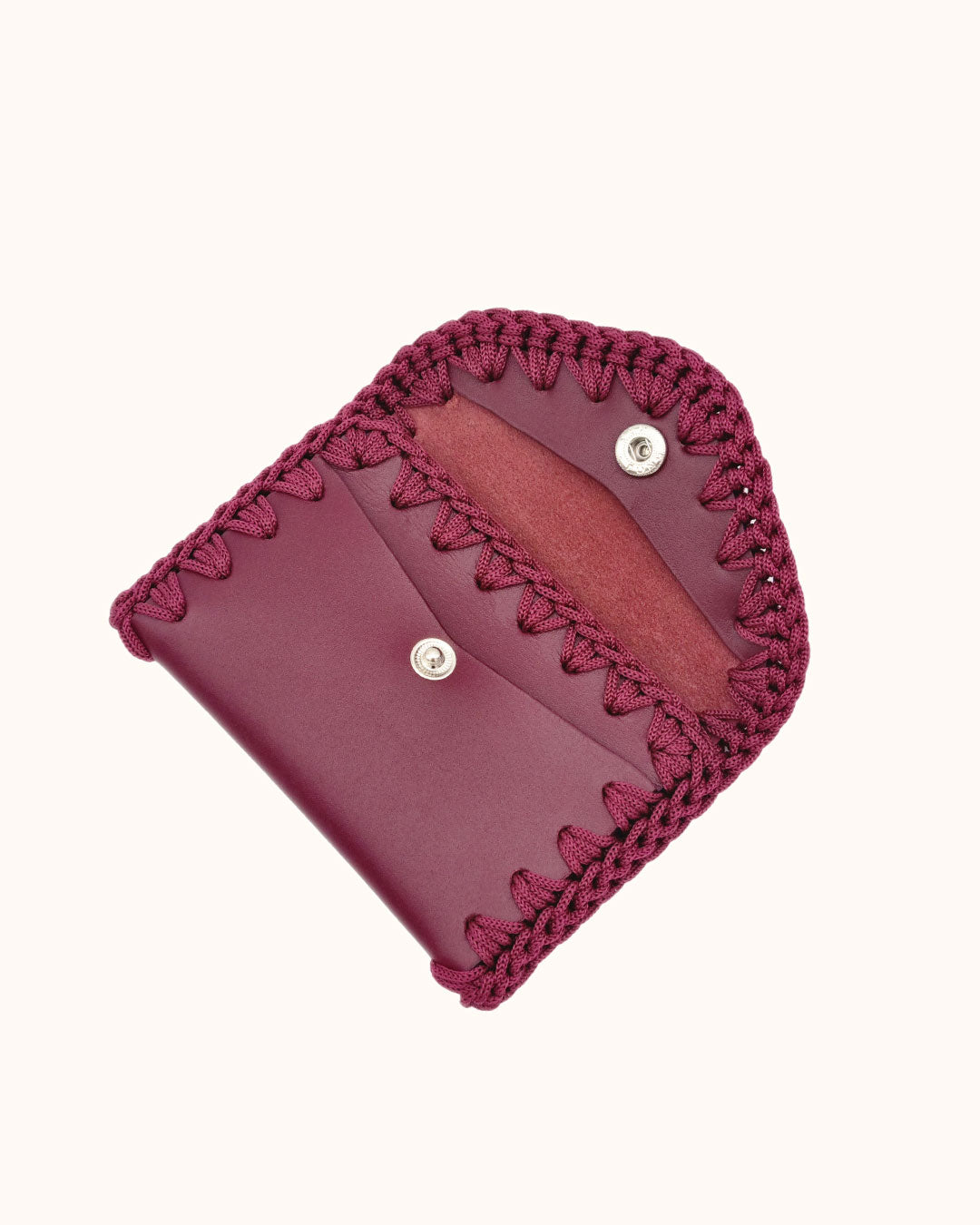 Monedero Tarjetero de Cuero Burdeos