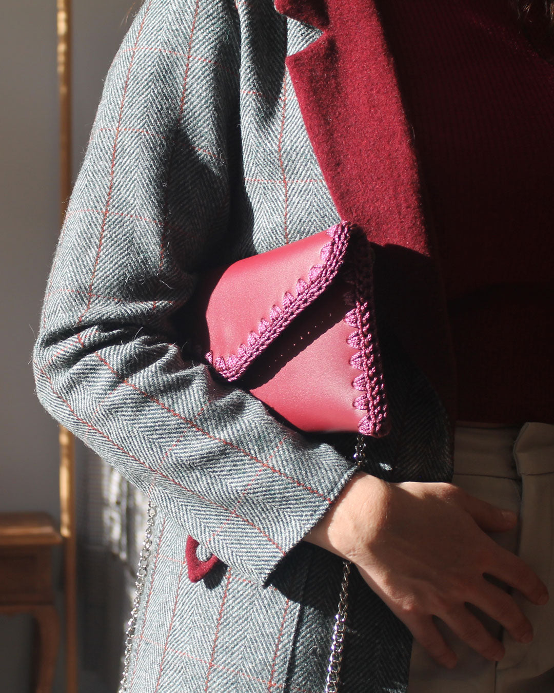 Bolso Clutch Sofia S Burdeos