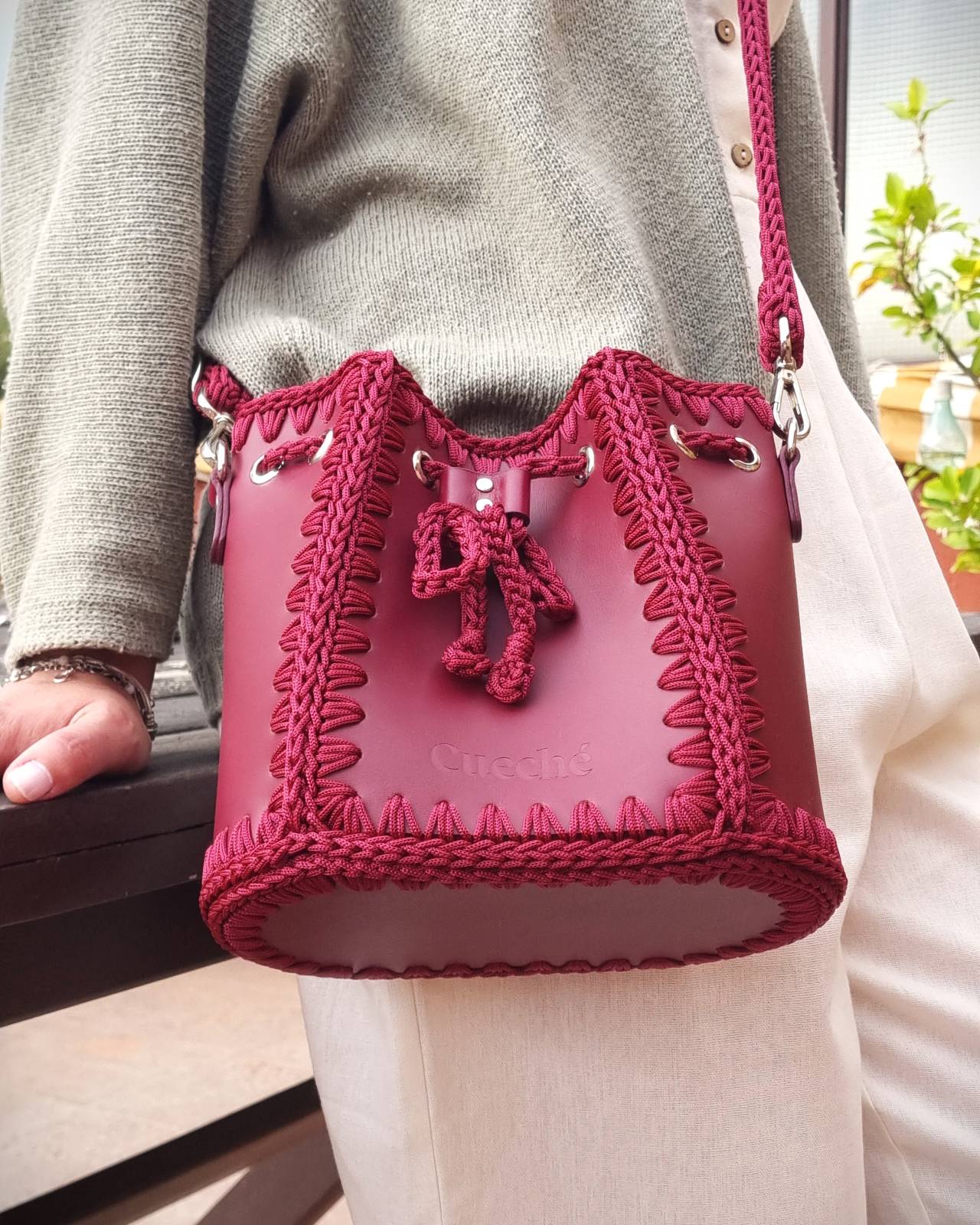 Bolso Bombonera Olga M Burdeos