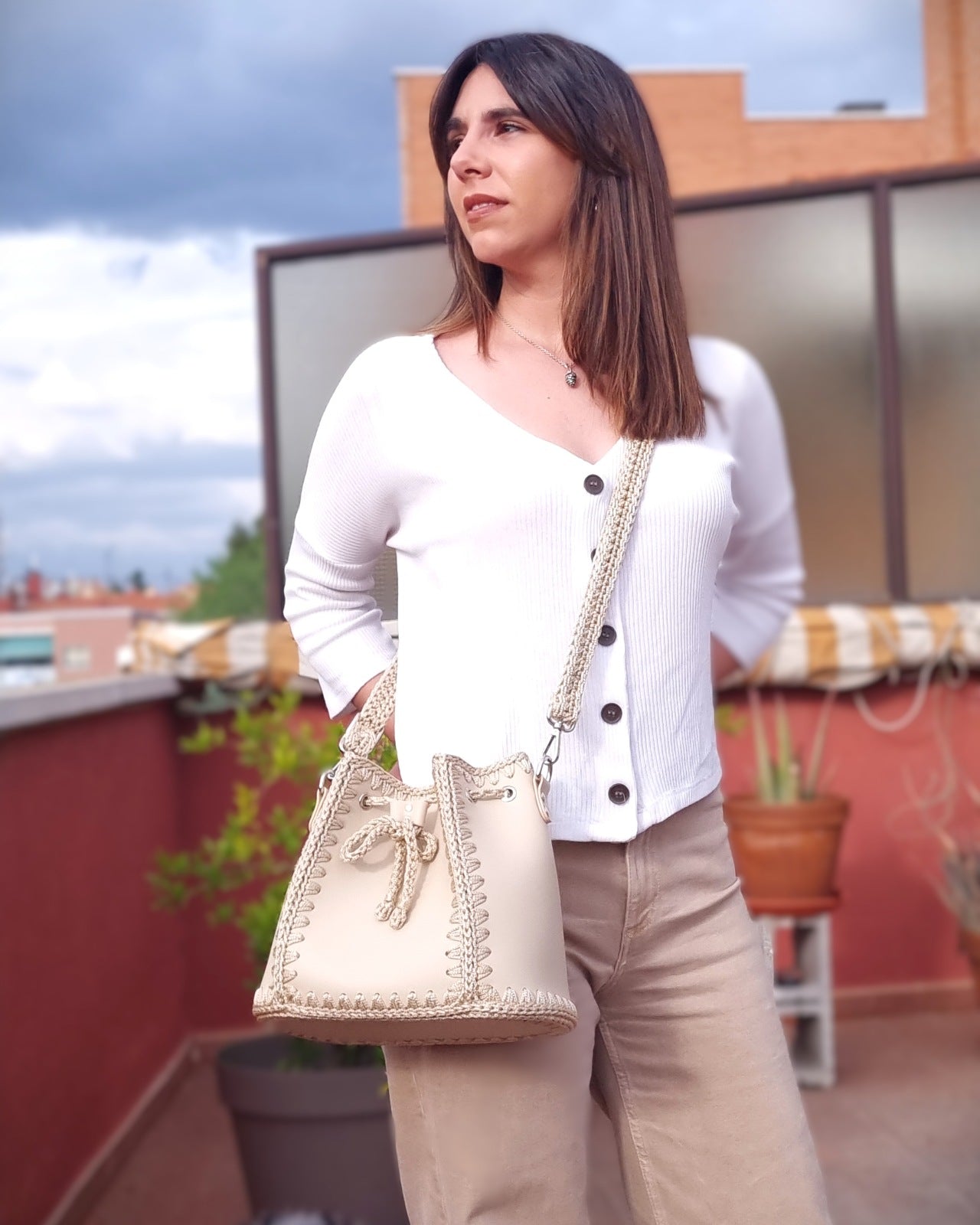 Bolso Bombonera Olga L Beige
