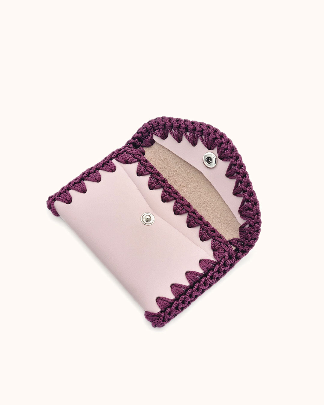 Monedero Tarjetero de Cuero Rosa Claro