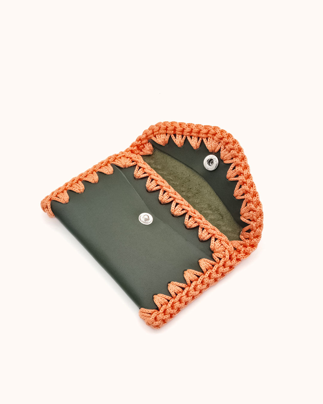 Monedero Tarjetero de Cuero Verde