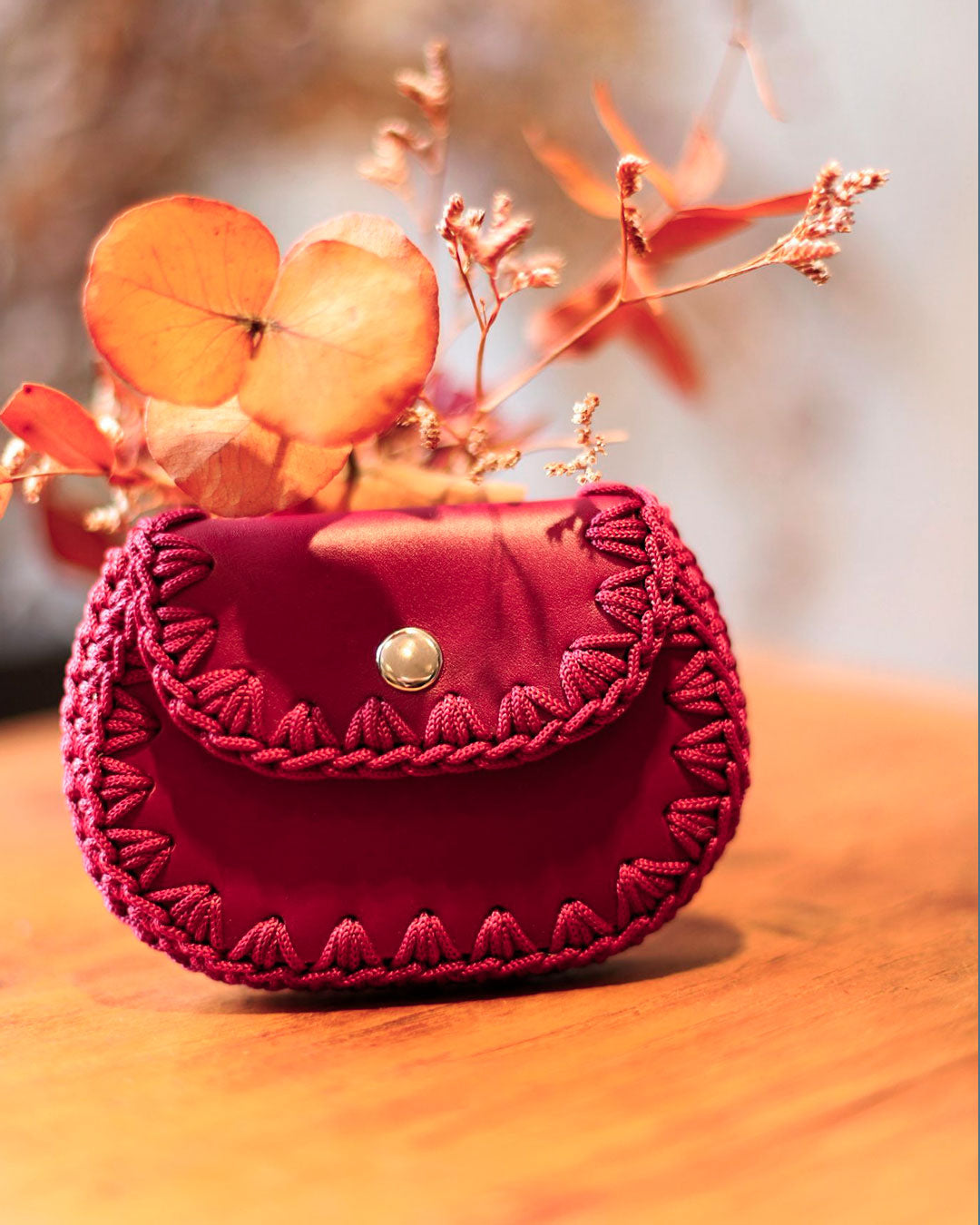 Monedero de Cuero Burdeos